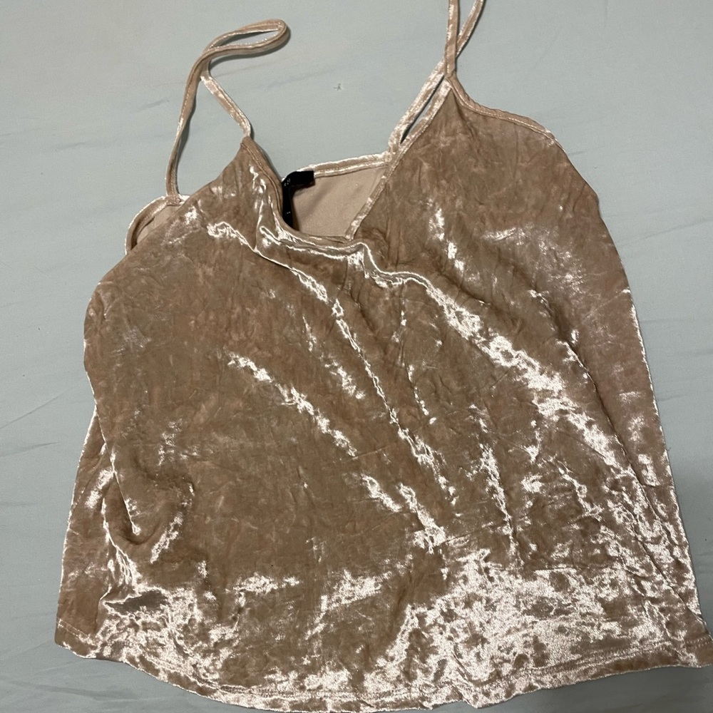 F21 Tan Velvet Tank